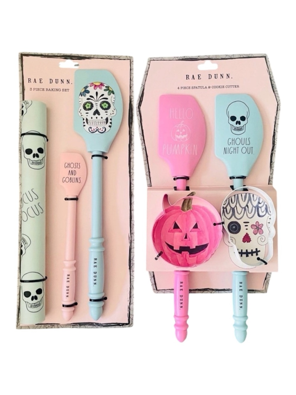 Rae Dunn 7pc Pastel Sugar Skull & Pumpkin Halloween Baking Set